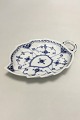 Royal Copenhagen Blue Fluted Half Lace Leaf-shaped Cake dish No. 548