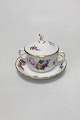 Royal Copenhagen Full Saxon Flower Bouillon Cup, lid and saucer No 1552