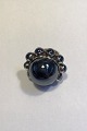 Georg Jensen Sterling Silver Ring No 166 Hematite Astrid Fog