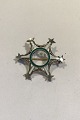 Anton Michelsen Sterling Silver Star Brooch Gilt and Enamel