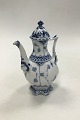 Royal Copenhagen Blue Fluted Full Lace Small hexagonal Coffee Pot No 1030