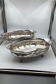 Pair of Anton Michelsen Sterling Silver Oval Bowls om feet from 1917