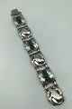 Georg Jensen Silver Bracelet No. 14 Green Stones (1915-1930)