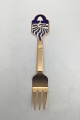 A. Michelsen Gilded Sterling Silver Christmas Pastry Fork 1986