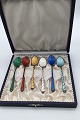 Egon Lauridsen (ELa) Sterling Silver/Enamel Mocha Spoons Gilt(6)