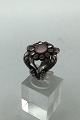 Georg Jensen Sterling Silver Ring No 10 Moonlight Blossom Rose Quartz.