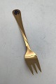 Georg Jensen Annual Pastry Fork 1992 Gilt Sterling Silver with enamel.