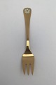 Georg Jensen Annual Pastry Fork 1981 Gilt Sterling Silver with enamel.