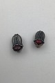 Georg Jensen Sterling Silver Annual Earrings (clips) 2007 (Carnelian)