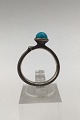 Ole Lynggaard Sterling Silver Lotus Ring (Turquoise)