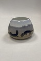 Royal Copenhagen Unique Vase by Anne Fribert with south european landscape and 
lizzards