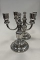 Pair of Georg Jensen Sterling Silver 2-armed Candelabra No. 212