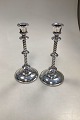 Pair of Tall Candlesticks in Silver Plated, unmarked
