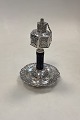 Foreign Oil lamp in silver with ebony stem