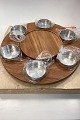 Stelton Lazy Susan Fondue turntable with 6 Stainless steel bowls