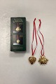 Georg Jensen Golden Christmas Holiday Ornament - Christmas Pig and Heart 2003