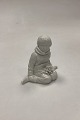 Royal Copenhagen Blanc de Chine Figurine - Boy with Flowers from Greenland No. 
12419