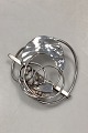 Ornamented Jacob Hull Hair Jewelry in Silver Plated Metal with White Stone