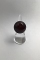 Georg Jensen Sterling Silver Ring No. 90 C (Red Brown Agate)