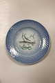 Bing and Grøndahl Blue Tone Fish Plate motif 4 Pike No. 716 - CHIPED/WORN