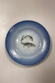 Bing and Grøndahl Blue Tone Fish Plate motif 2 Salmon No. 716 - CHIPED/WORN