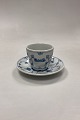 Bing and Grøndahl Blue Fluted Hotel with Logo Coffee and Saucer No. 744