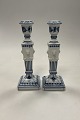 Royal Copenhagen Blue Fluted Plain A pair of Candle Holders No 15