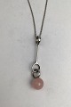 Georg Jensen Sterling Silver Pendant No 473A Sphere (Rose Quartz) (Large)