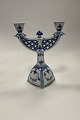Royal Copenhagen Blue Fluted Full Lace Two-Armed Candelabra No. 506 / No 1169