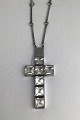Wiwen Nilsson Sterling Silver Necklace with Cross (Rock Crystal)