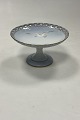 Bing and Grondahl Seagull with Gold Cake Dish on foot with pierced border