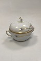 Royal Copenhagen No 118/9178 Sugar Bowl w. Golden Peacock Feather Ornament