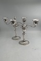 Pair of Toxværd Sterling Silver 3 armed Candlestick