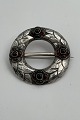 Early Georg Jensen Silver Brooch with Green Stones No. 4
