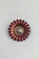 Bernhard Hertz Sterling Silver Marguerit Daisy Brooch (Red)