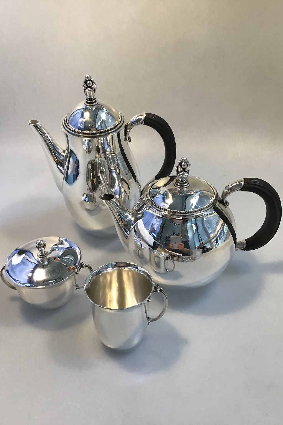 Dare velsignelse Størrelse Danam Antik * Georg Jensen Sterling Silver Coffee Pot, Tea Pot Creamer and  Sugar Bowl No 456