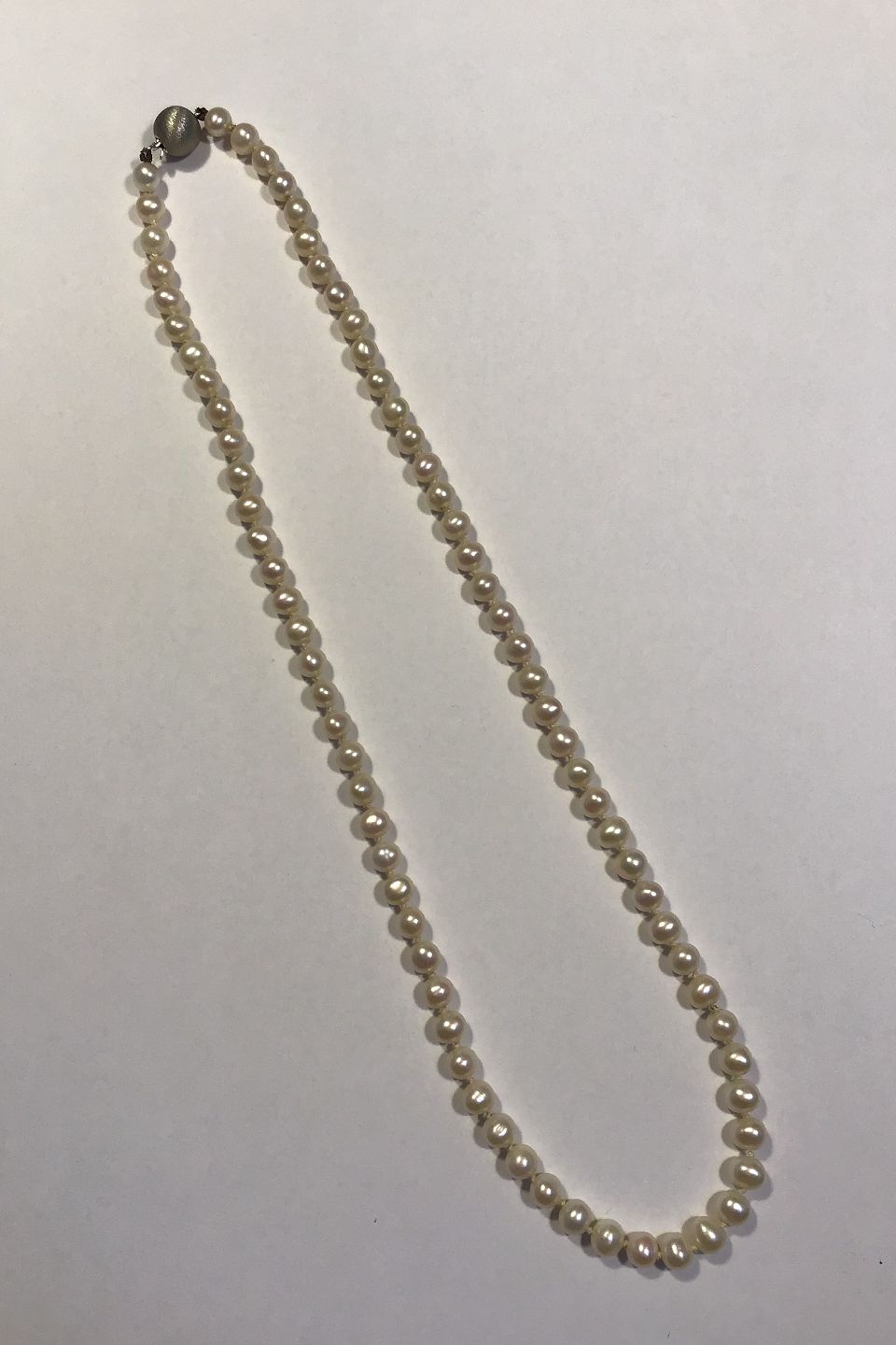 14K White Gold Copper Pearl Necklace